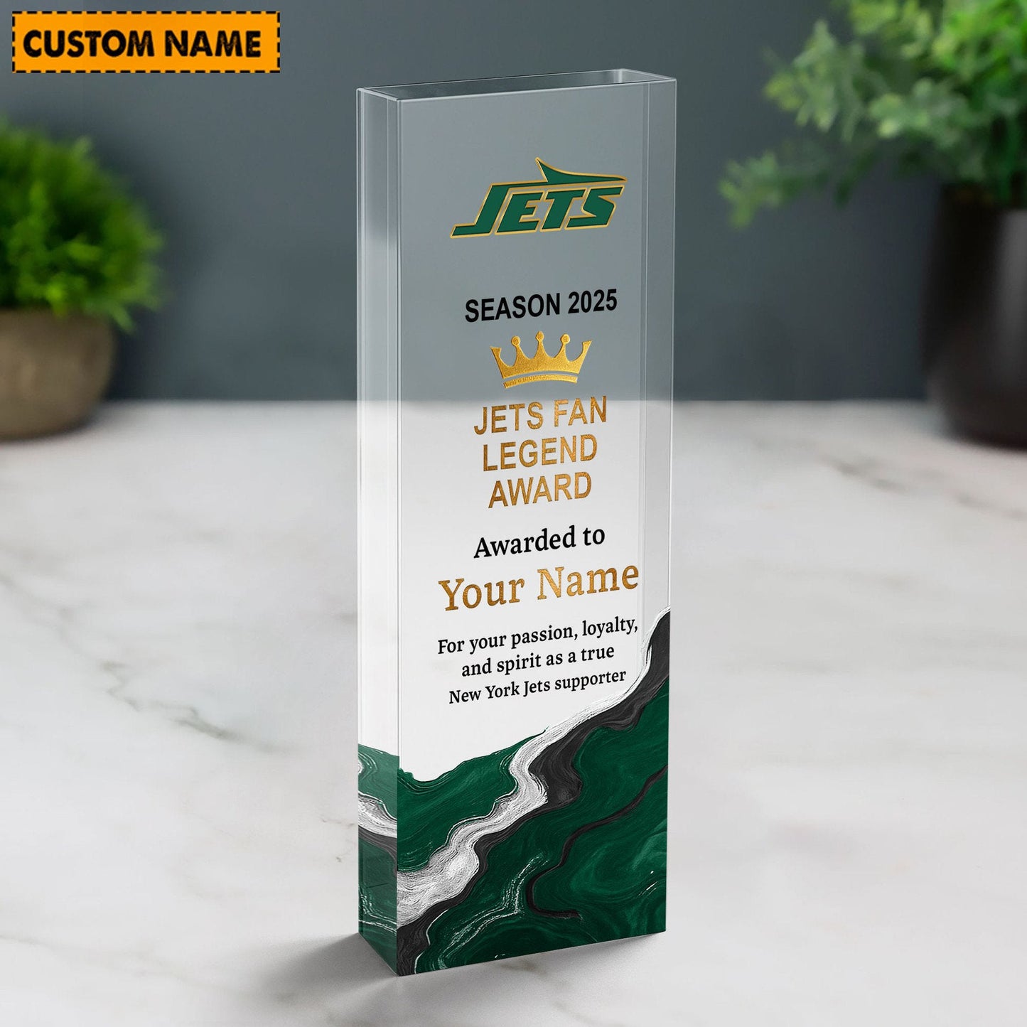 NYJ NFL Personalized Acrylic Award Plaque Funny Christmas Gift For Family DDT NTL