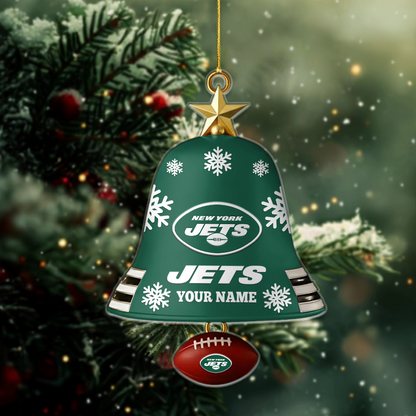 NYJ x NFL Christmas Bell Ornament Custom Any Name DatND DVT