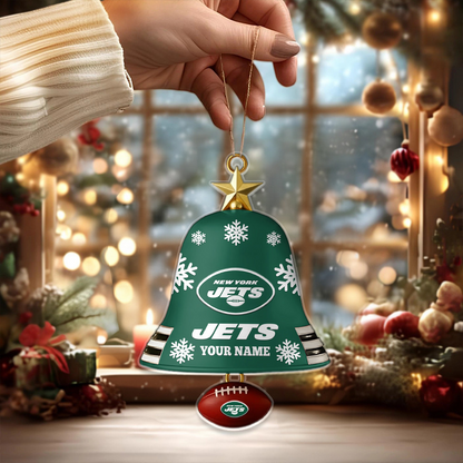 NYJ x NFL Christmas Bell Ornament Custom Any Name DatND DVT