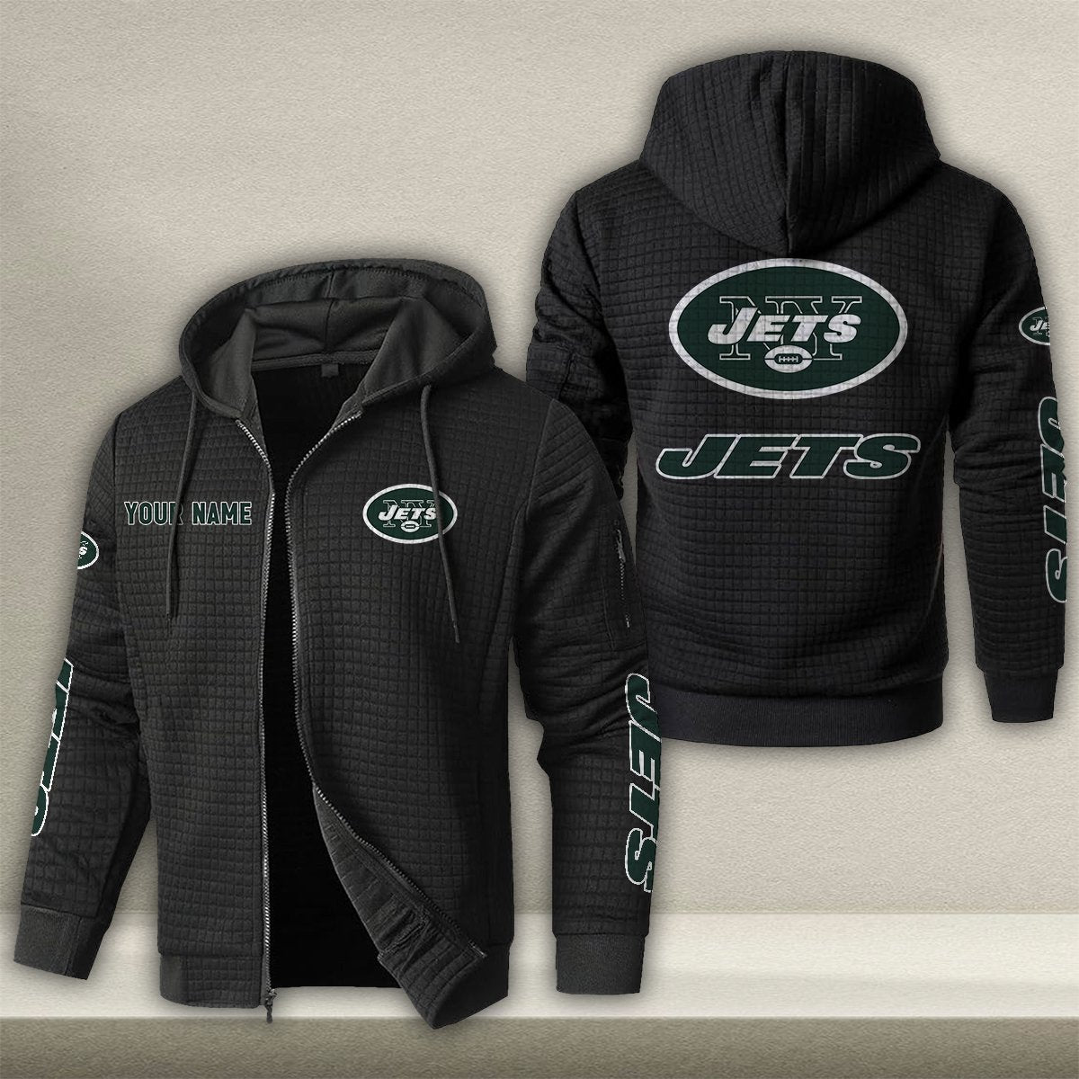 NYJ x NFL Quilted Zip Hoodie DatND DVT