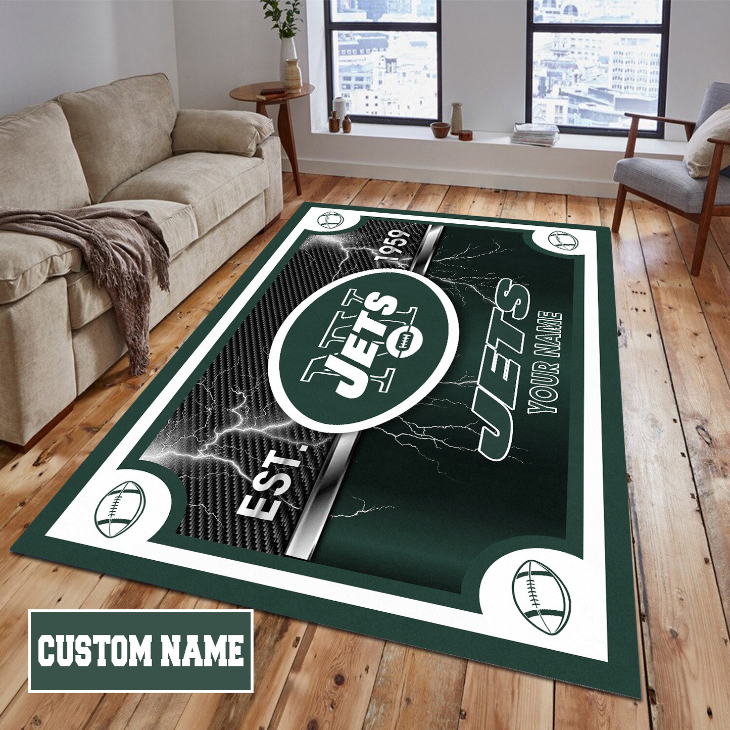 NYJ x NFL Rug DATND TANTD