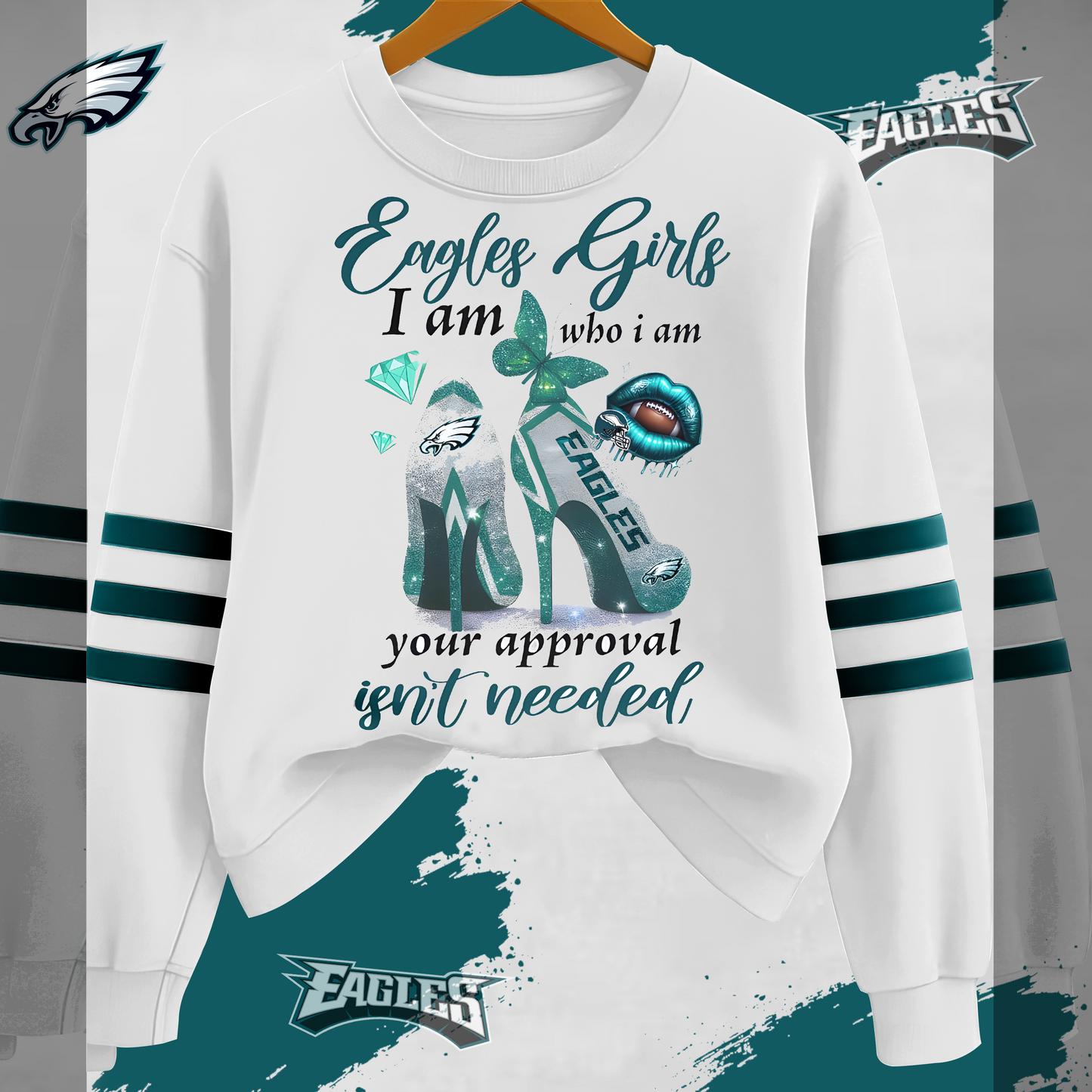 PE NFL I Am Who I Am Glitter Sweatshirt DDT HLPHUONG