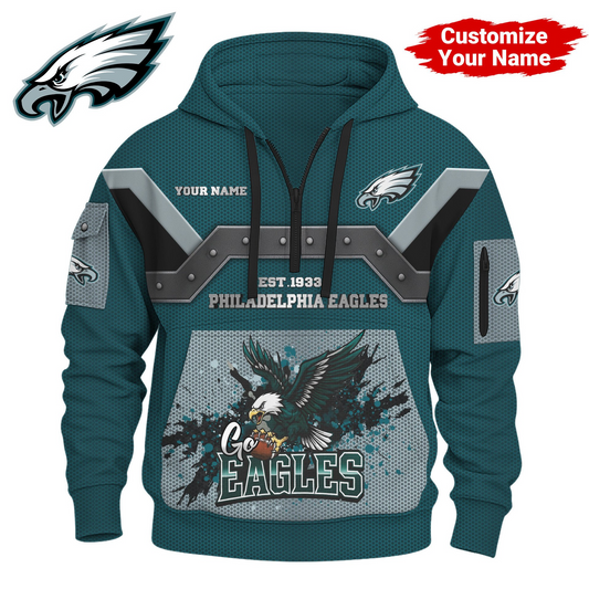 PE Premium NFL 3D Half Zip Hoodie DDT NTL