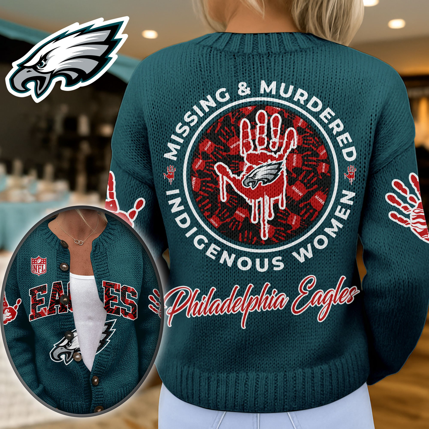 PE Premium NFL Cozy Knit Cardigan DDT NTL
