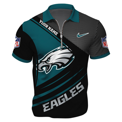 PE Premium NFL Game Day Polo With Zipper Shirt DDT NTL