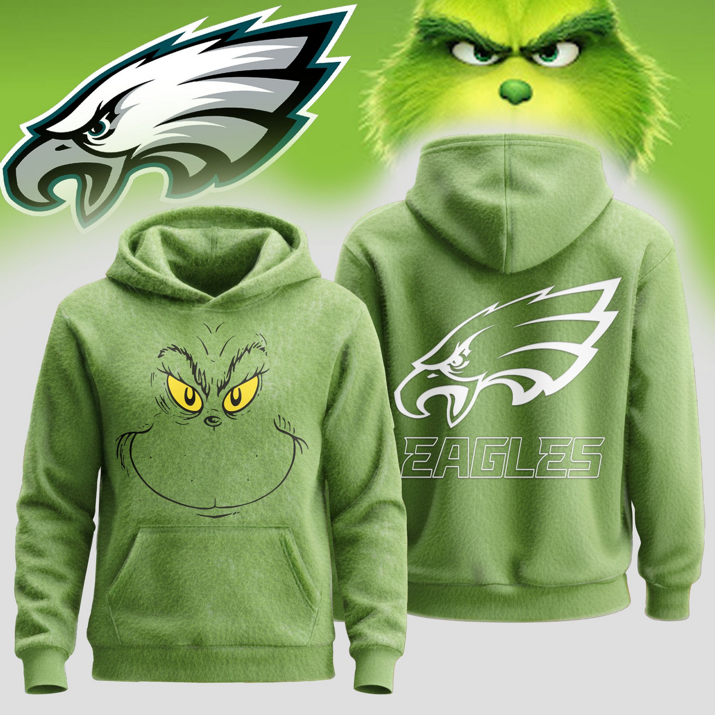 PE Premium NFL Grinch Christmas Hoodie DDT CTND