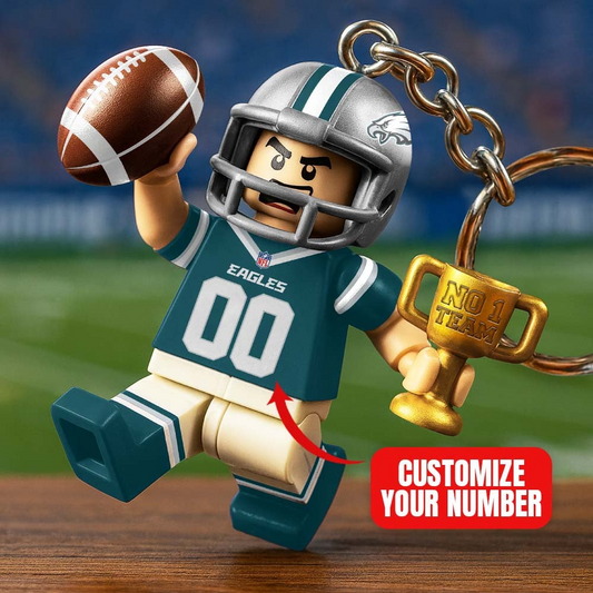 PE Premium NFL Lego No. 1 Team Personalized Key Chain DDT NTL