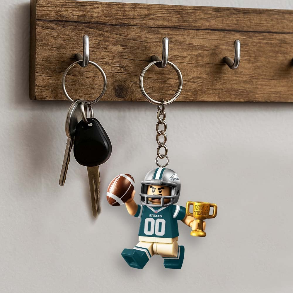 PE Premium NFL Lego No. 1 Team Personalized Key Chain DDT NTL