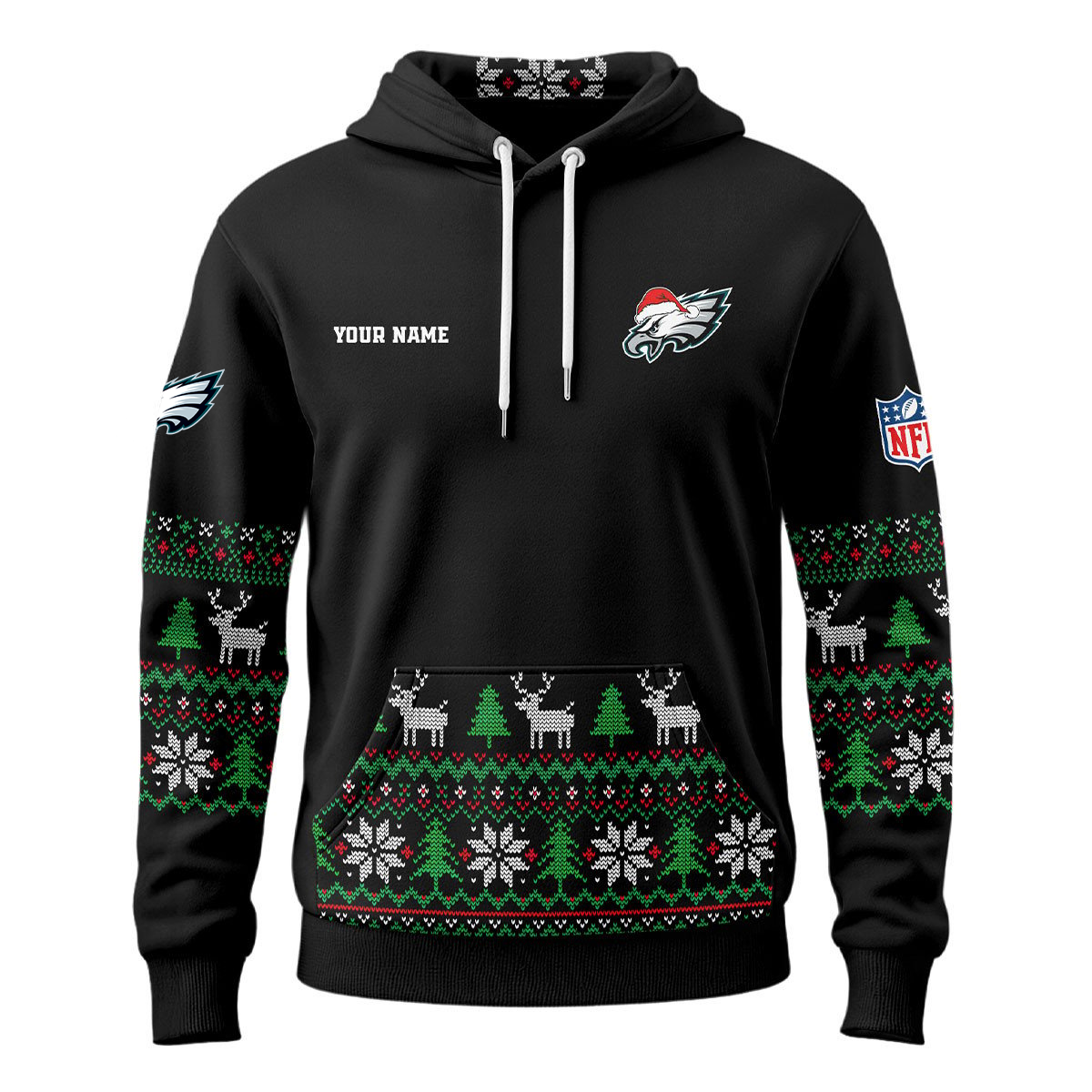 PE Premium NFL Personalized Papa Claus Hoodie DDT CTND