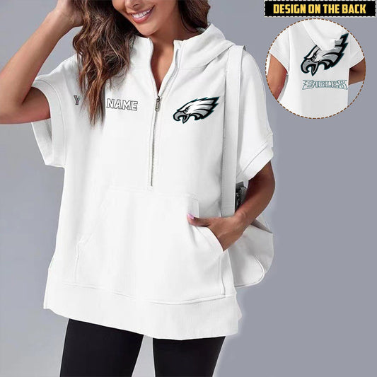PHI x NFL Short Sleeve Zip Hoodie DATND TANTD
