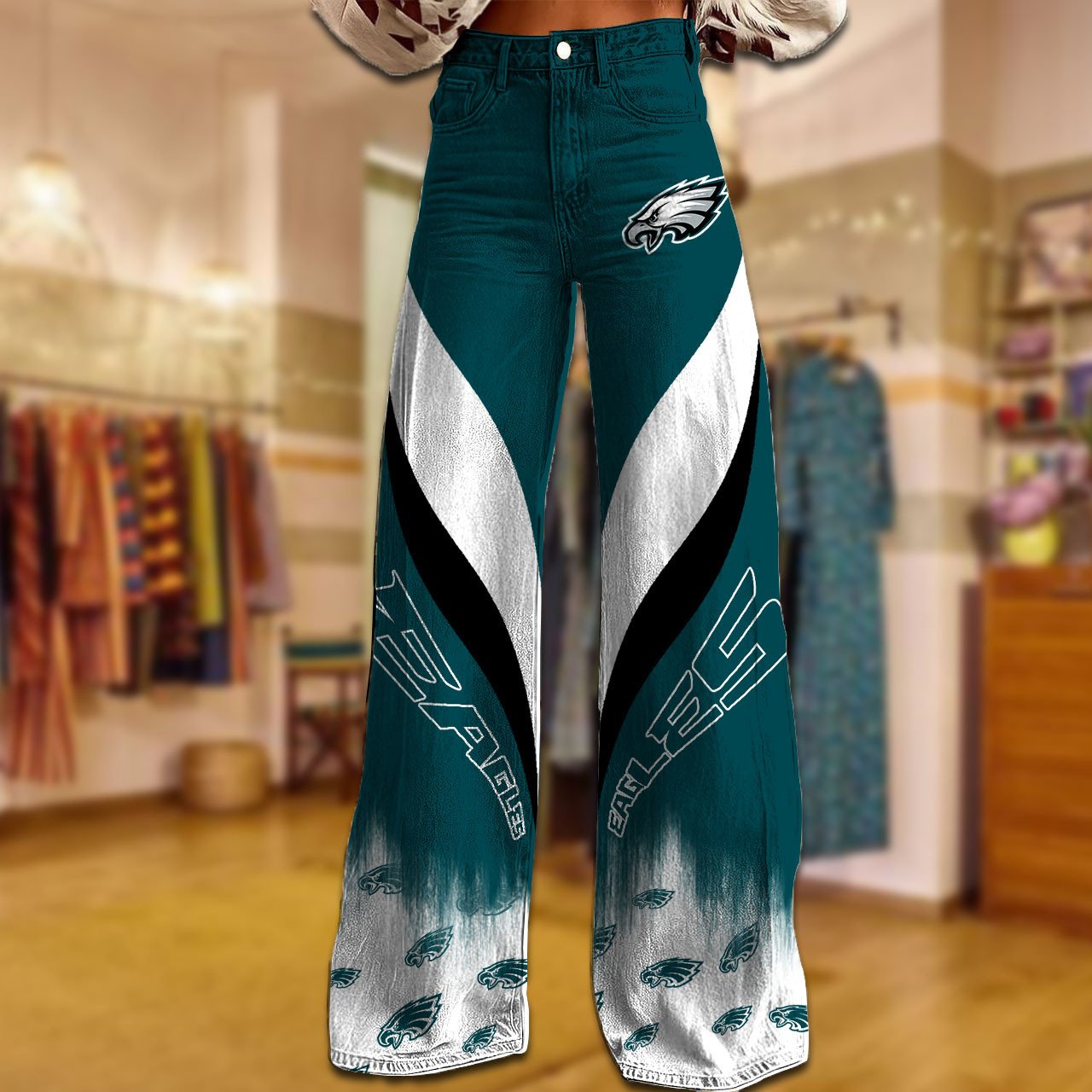 PHI x NFL Women's Casual Wide Leg Pants DATND TANTD 281025