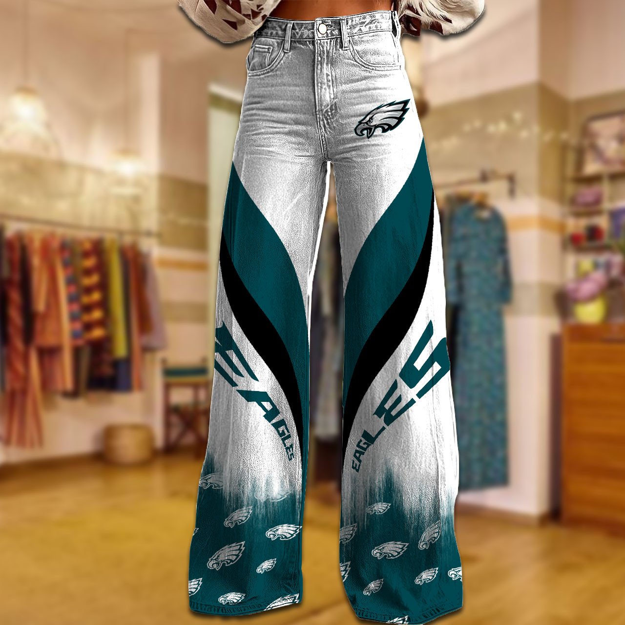 PHI x NFL Women's Casual Wide Leg Pants DATND TANTD 281025