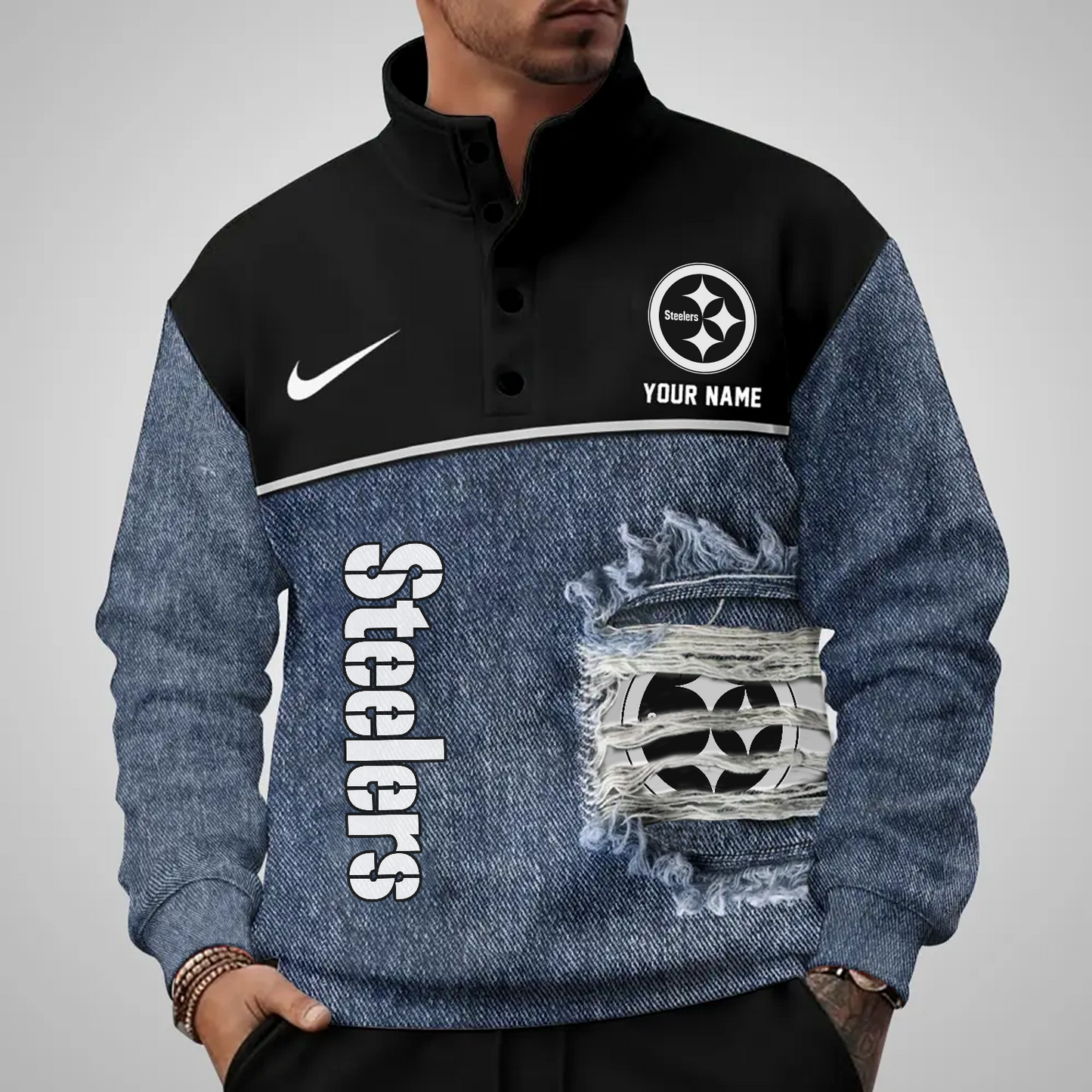 PIT x NFL Half Button Sweatshirt DatND DVT