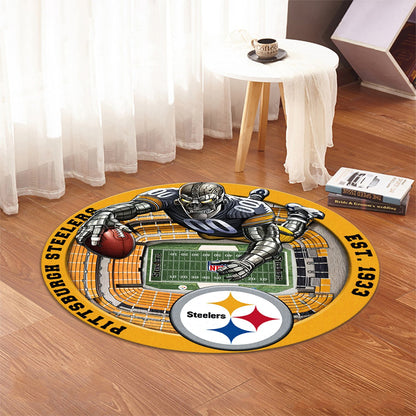 PIT x NFL Luxury 3D Round Rug DatND DVT