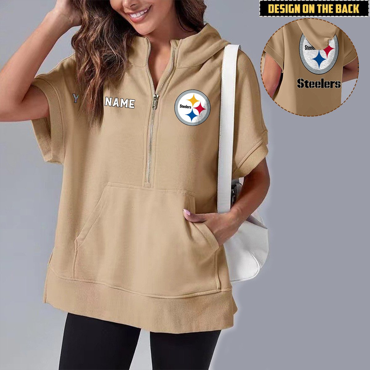 PIT x NFL Short Sleeve Zip Hoodie DATND TANTD