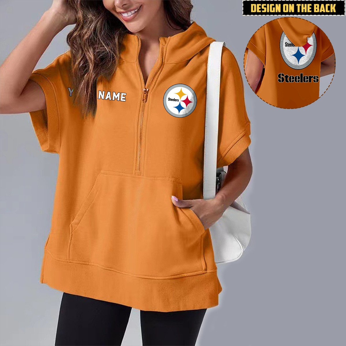 PIT x NFL Short Sleeve Zip Hoodie DATND TANTD