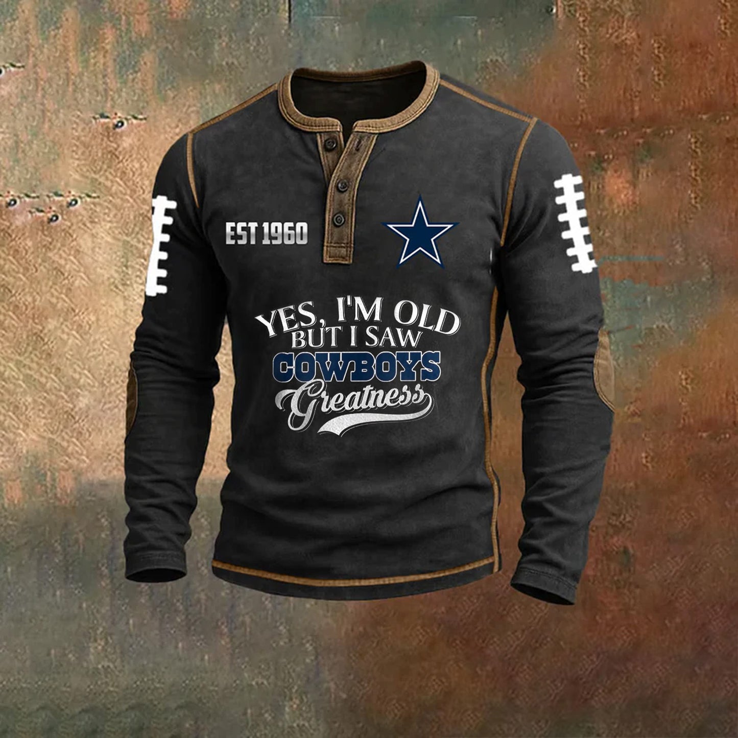 PREMIUM DAL X NFL LONG SLEEVE HENLEY SHIRT NDT NHM