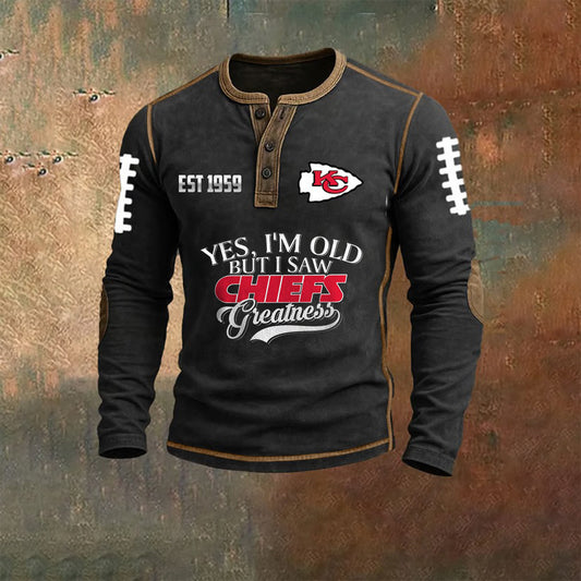 PREMIUM KCC X NFL LONG SLEEVE HENLEY SHIRT NDT NHM