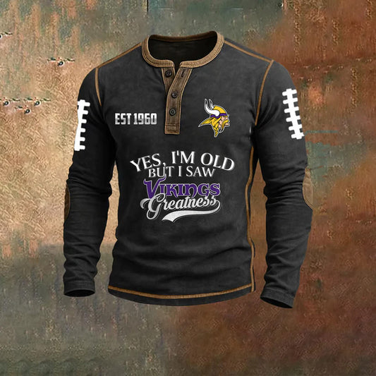 PREMIUM MIN X NFL LONG SLEEVE HENLEY SHIRT NDT NHM