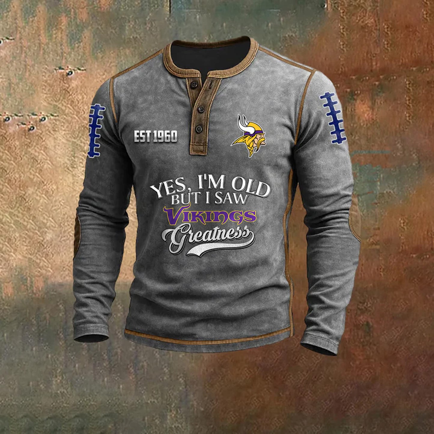 PREMIUM MIN X NFL LONG SLEEVE HENLEY SHIRT NDT NHM