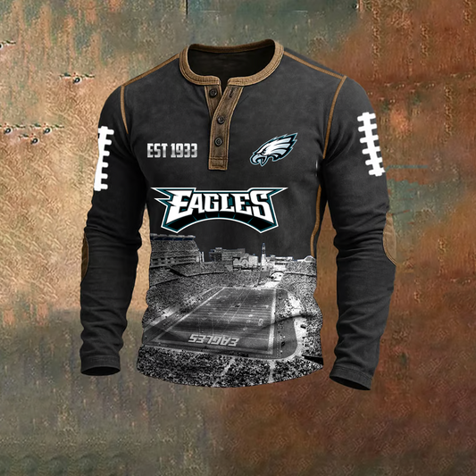 PREMIUM NFL PHI X 2025 Heritage Henley Long Sleeve SHIRT NDT TDT 25