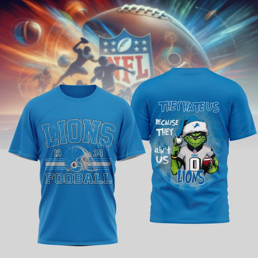 PREMIUM NFL X DET GRINCH 3D SHIRT NDT NHM