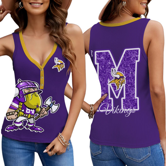PREMIUM NFL X MIN Women V-Neck Ribbed Tank Top NDT NHM