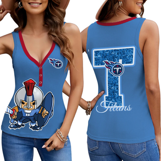 PREMIUM NFL X TIT Women V-Neck Ribbed Tank Top NDT NHM