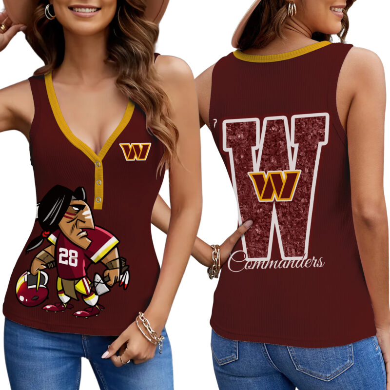 PREMIUM NFL X WAS Women V-Neck Ribbed Tank Top NDT NHM