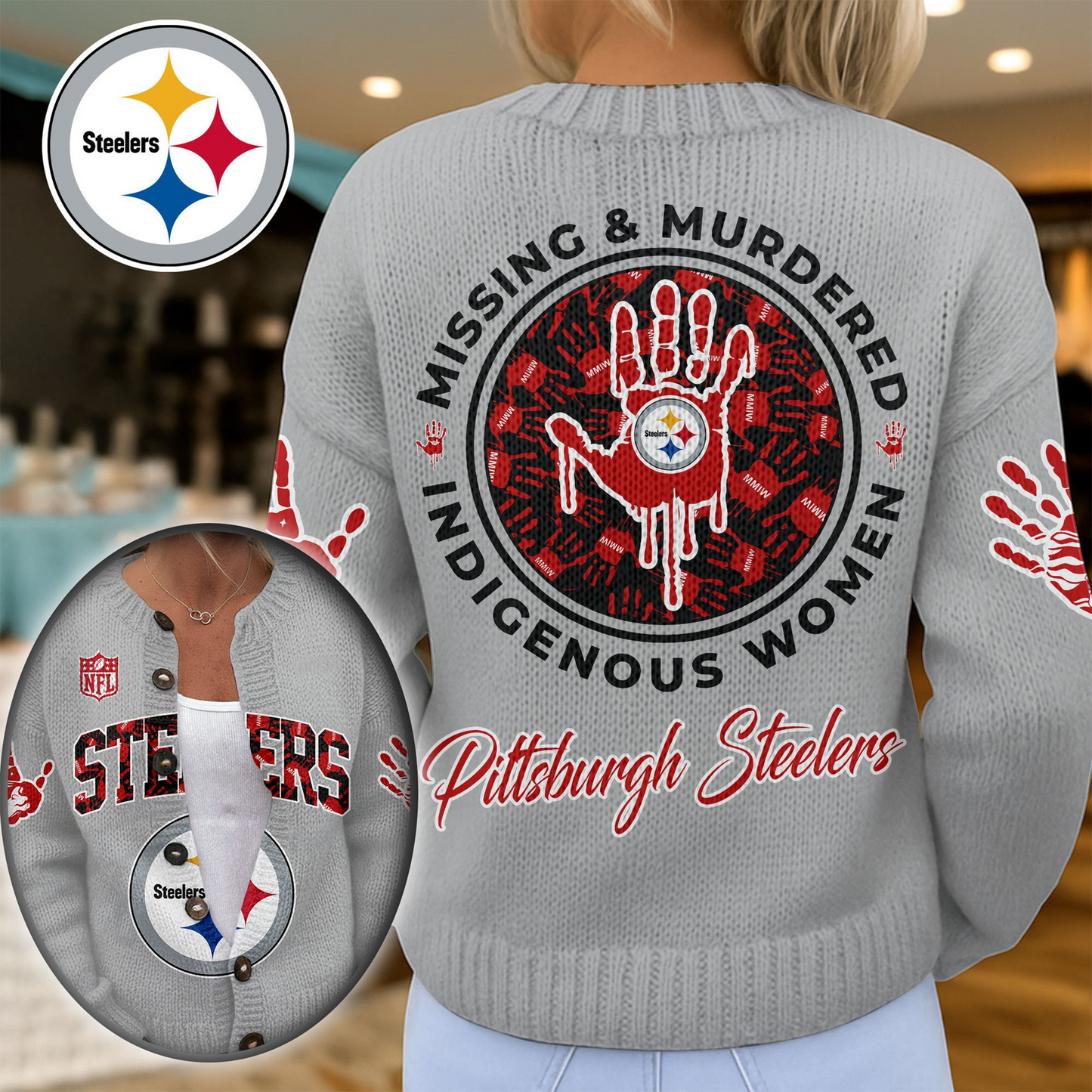 PS Premium NFL Cozy Knit Cardigan DDT NTL