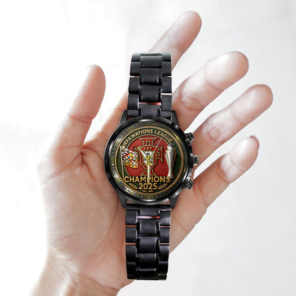 Portugal National Football Team Black Stainless Steel Watch DATND TANTD