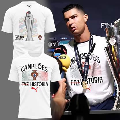Portugal Campẽoes Faz História 3D Shirt V1 NDD DVT