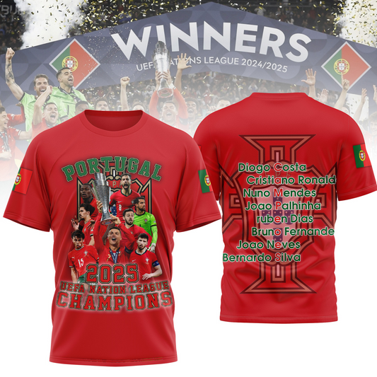 Portugal National Football Team Nations League Winner 2025 V8 Shirt DDTTTV