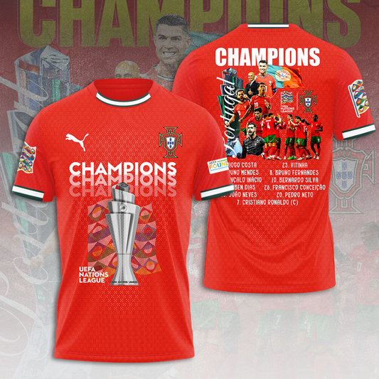Portugal UEFA Nations League 2025 Champions 3D Shirt V4 NDD DVT