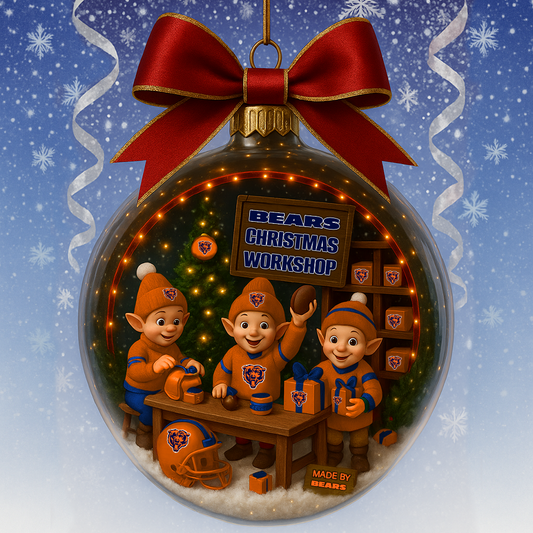 Premium NFL CHI Snow Globe Ornament V1 NMD TTV