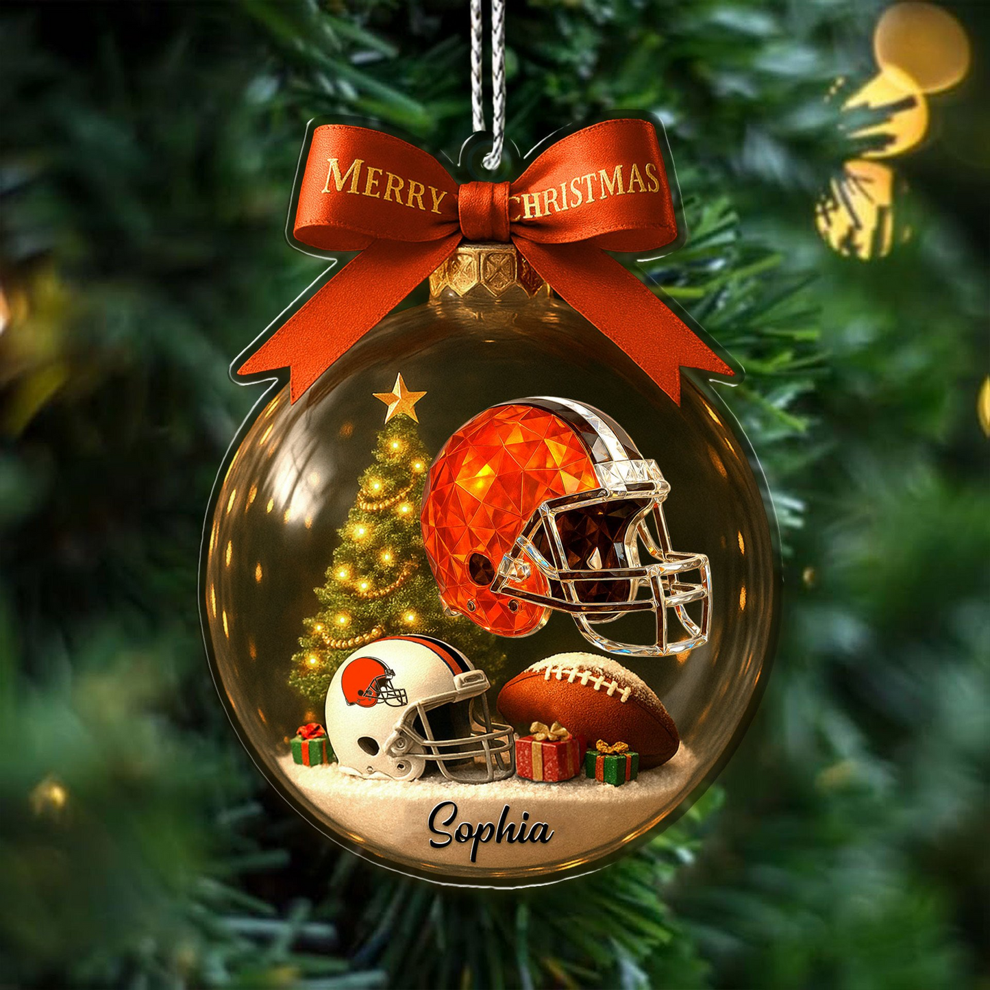 Premium NFL CLE Chrismast Ornament V4 NMD TTV