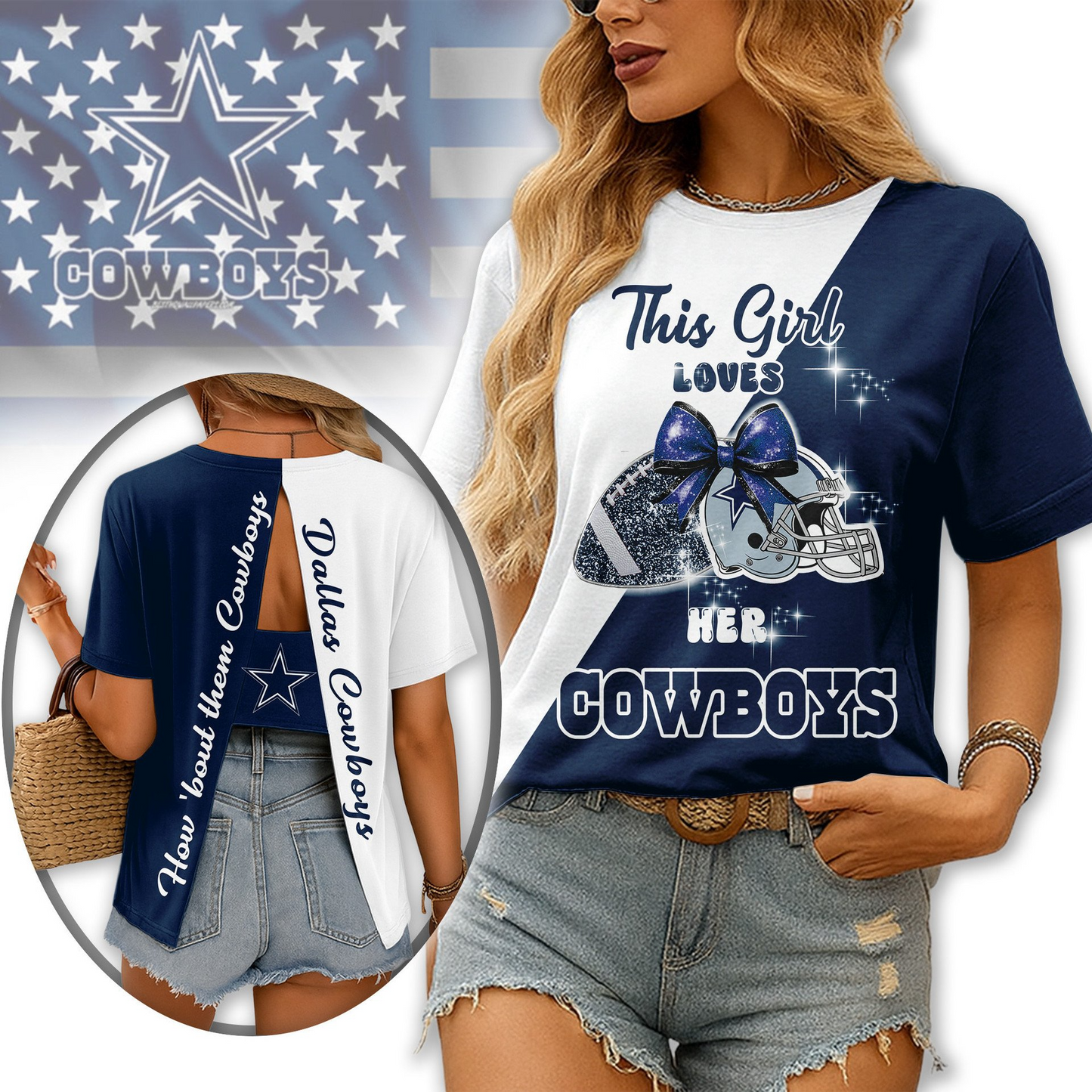 Premium NFL DAL x Back Slit Short Sleeve NDT NHM