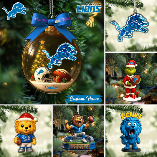 Premium NFL DET Chrismast Ornament V4 NMD TTV