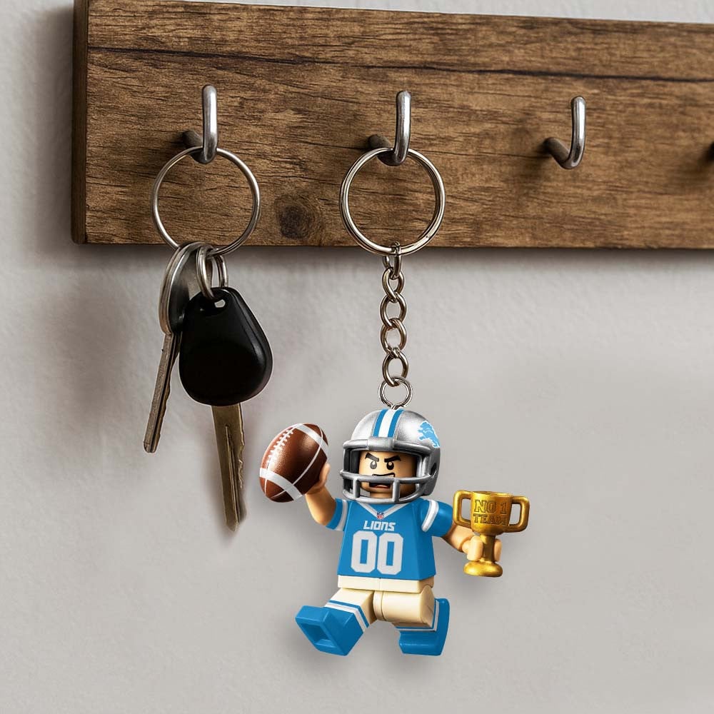 Premium NFL DET Lego No. 1 Key Chain V1 NMD NHM