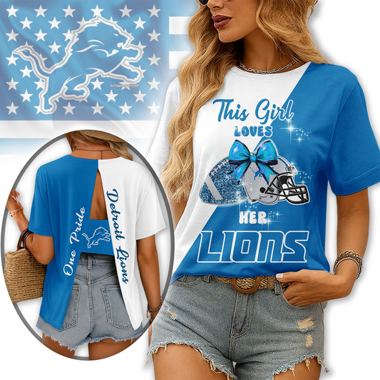 Premium NFL DET x Back Slit Short Sleeve NDT NHM