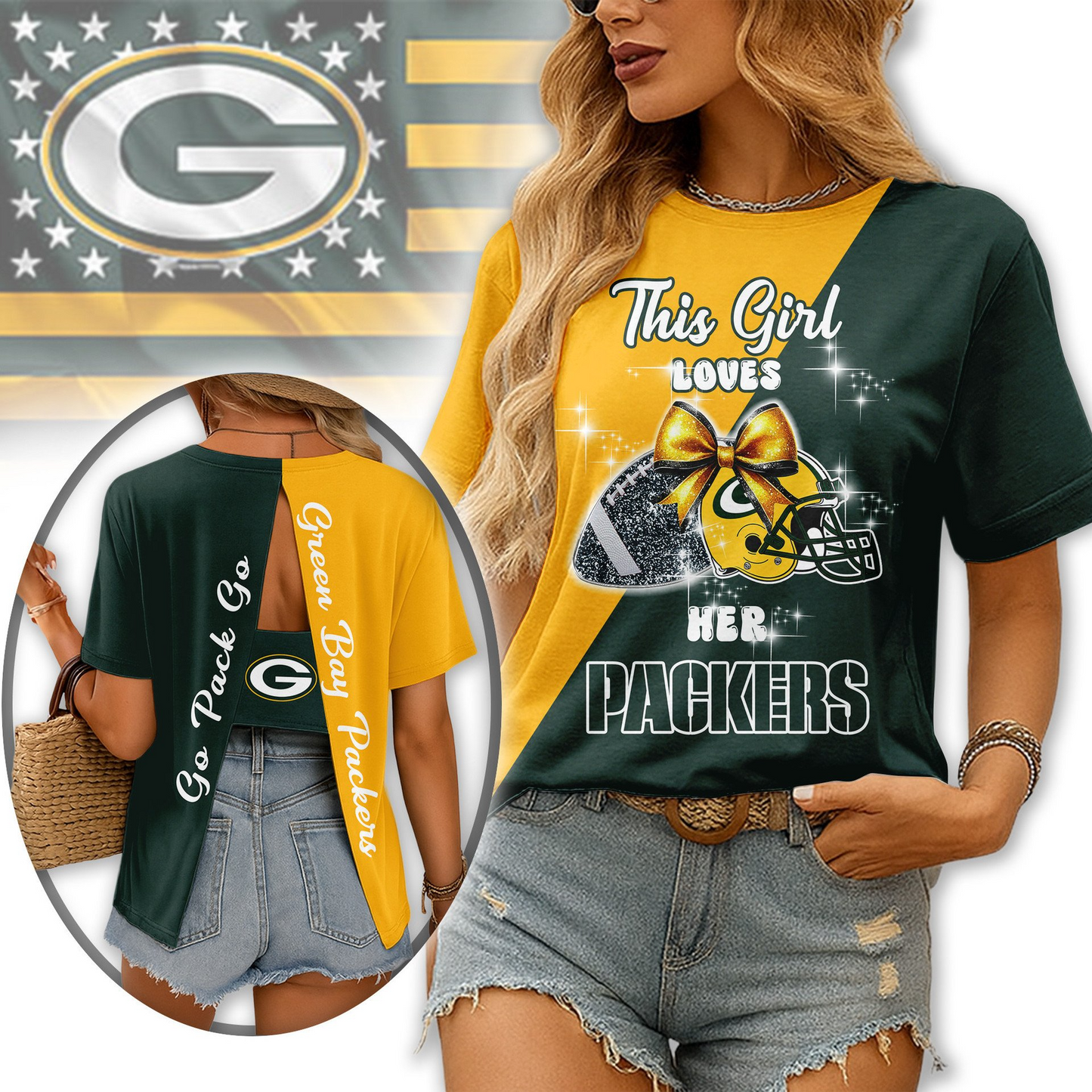 Premium NFL GB x Back Slit Short Sleeve NDT NHM