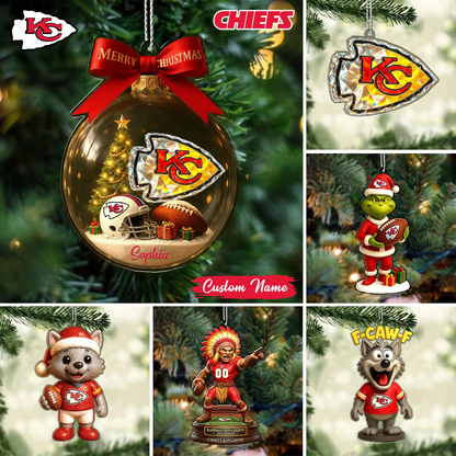Premium NFL KC Chrismast Ornament V4 NMD TTV