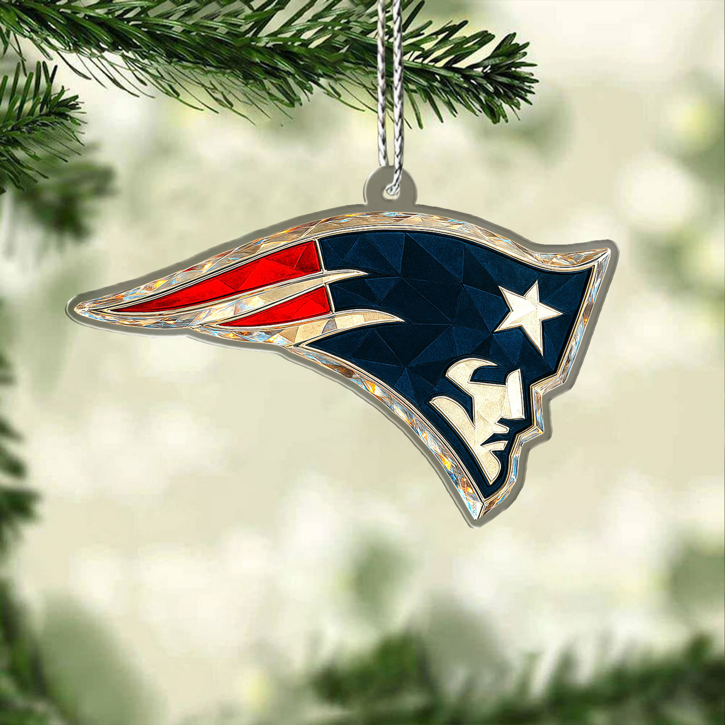 Premium NFL NE Chrismast Ornament V4 NMD TTV