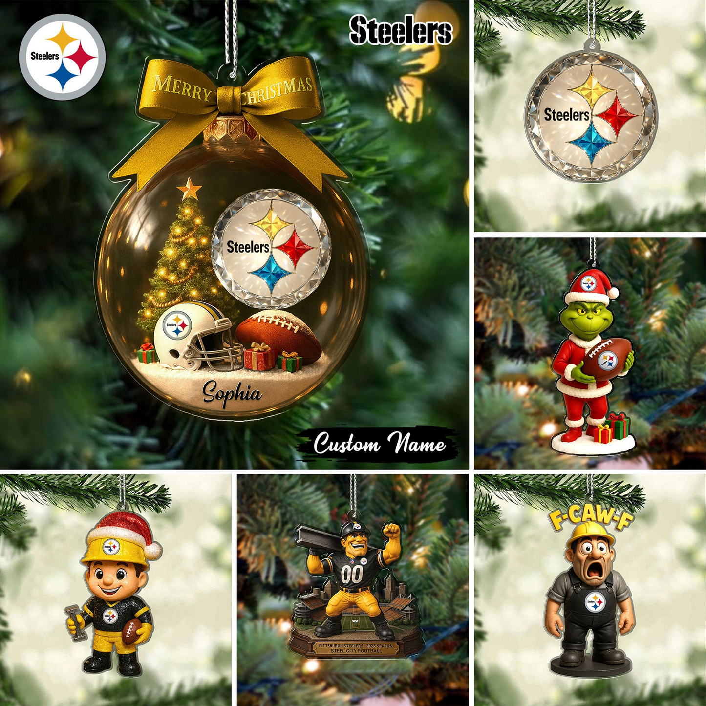 Premium NFL PIT Chrismast Ornament V4 NMD TTV