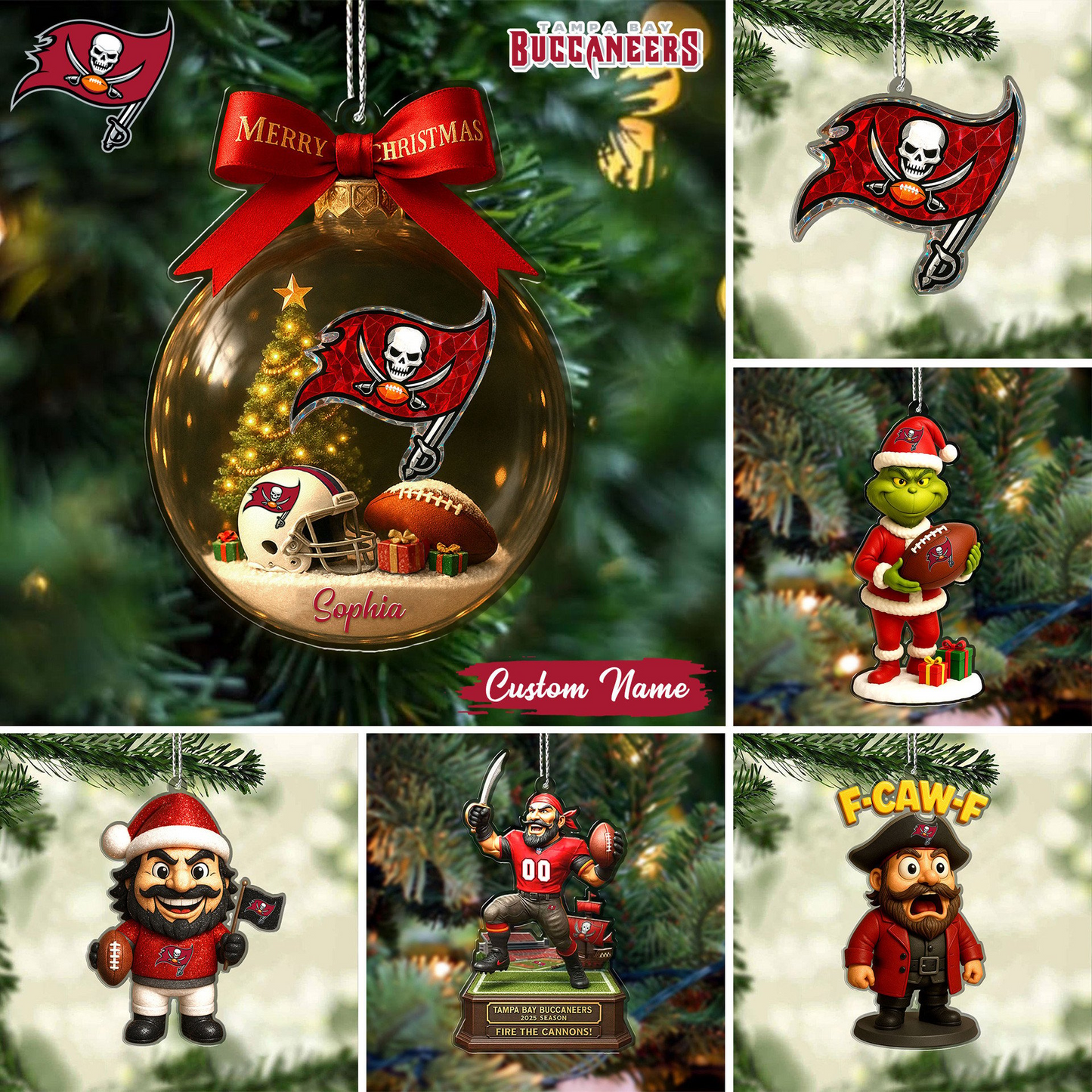 Premium NFL TB Chrismast Ornament V4 NMD TTV