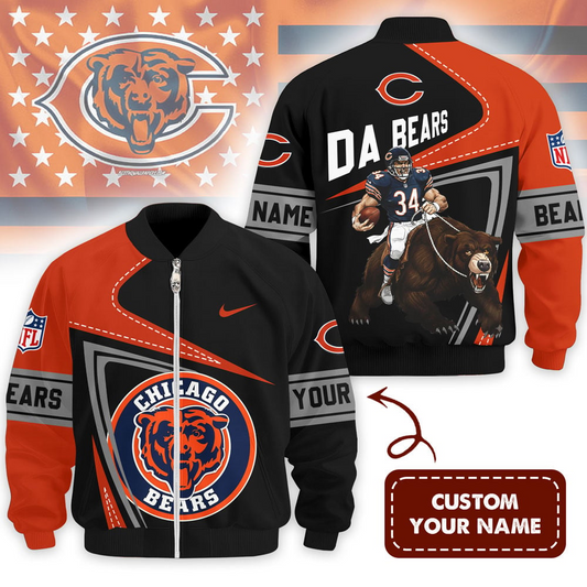 Premium NFL X CHI Game Day 3D Bomber Jacket NDT TDT