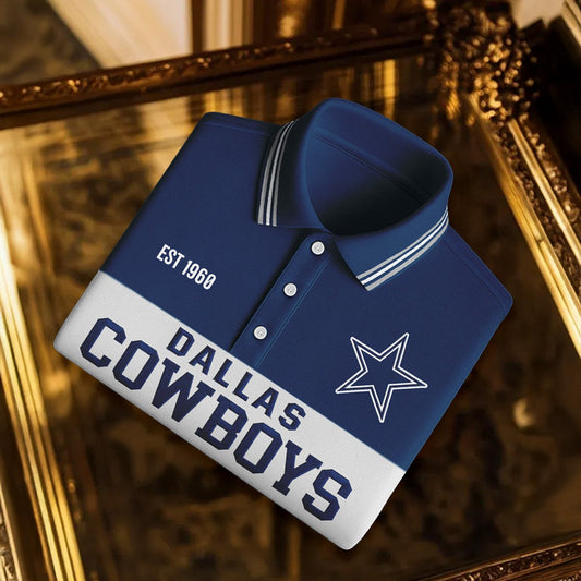 Premium NFL X DAL Classic Long sleeve Polo Shirt NDT NHM