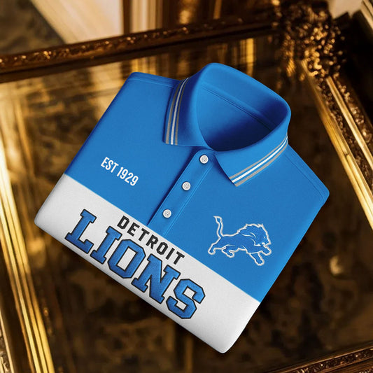 Premium NFL X DET Classic Long sleeve Polo Shirt NDT NHM