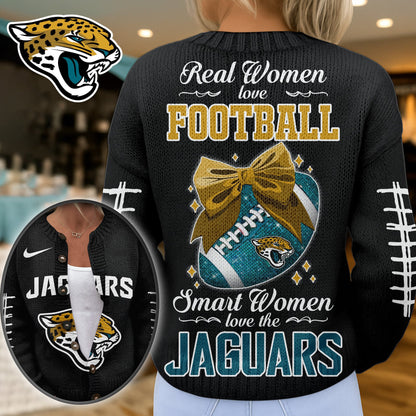 Premium NFL X JAC Smart Woman Love Football Cozy Split Knit Cardigan NDT NHM