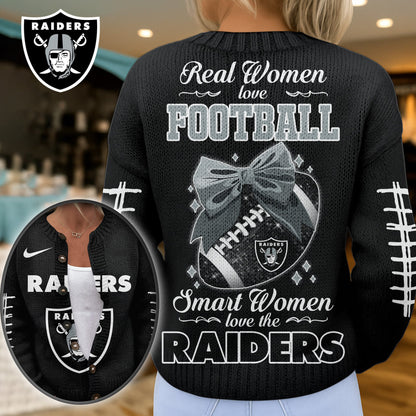 Premium NFL X LV Smart Woman Love Football Cozy Split Knit Cardigan NDT NHM